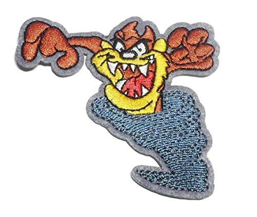Taz in Tornado 3 1/2" Tall Embroidered Iron on Patch