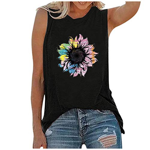 Sunflower Print Tank Tops for Women Sleeveless O-neck Loose Vest Shirt Blouse Summer Comfortable Casual Tunic Tops Sunflower Print Tank Tops for Women Sleeveless O-neck Loose Vest Shirt Blouse Summer Comfortable Casual Tunic Tops