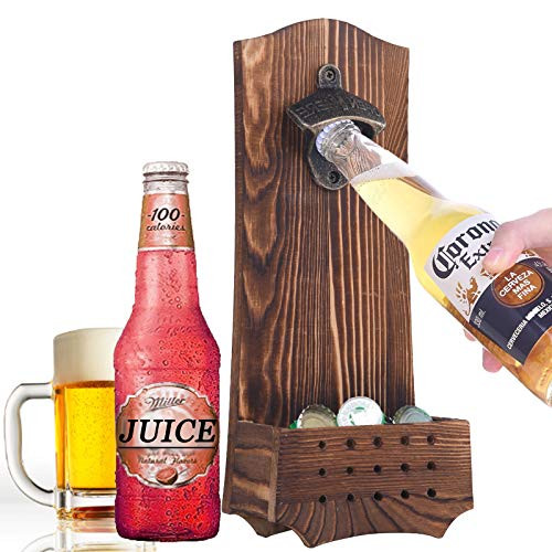 Wall Mounted Bottle Openers Wooden Vintage Beer Bottle Opener with Iron Cap Catcher Opener Tool for Kitchen, Bar, Yard Gifts for Men Beer Wall Mounted Bottle Openers Wooden Vintage Beer Bottle Opener with Iron Cap Catcher Opener Tool for Kitchen, Bar, Yard Gifts for Men Beer