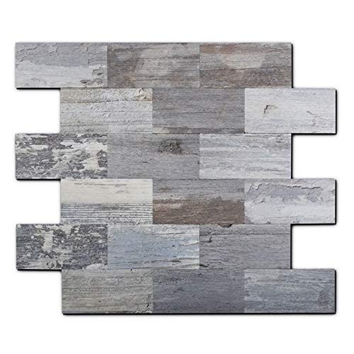 Yipscazo Backsplash Peel and Stick Tile, PVC Light Rustic Tile Backsplash for Kitchen