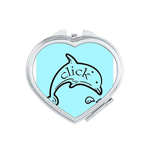 Dolphin Porpoise Silhouette Mirror Travel Magnification Portable Handheld Pocket Makeup Dolphin Porpoise Silhouette Mirror Travel Magnification Portable Handheld Pocket Makeup