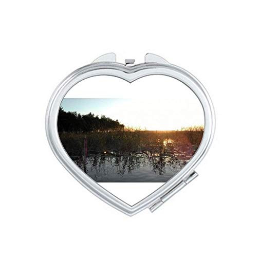 Evening Glow Art Deco Gift Fashion Mirror Travel Magnification Portable Handheld Pocket Makeup
