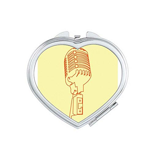 Stick Figure Microphone Mirror Travel Magnification Portable Handheld Pocket Makeup Stick Figure Microphone Mirror Travel Magnification Portable Handheld Pocket Makeup