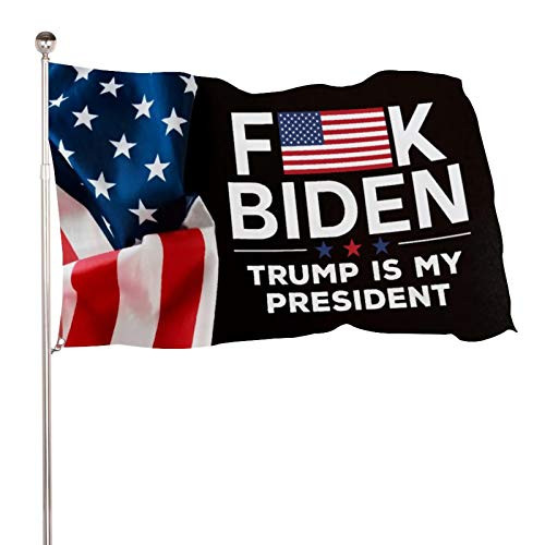 EVISUK F-ck Biden America Flag Trump is My President Flag 3x5ft Colorfast Uv Resistant 100 percent Polyester Durable Outdoors Flag