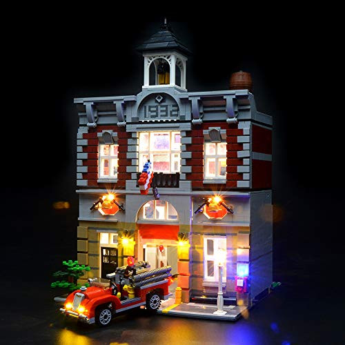 Briksmax Fire Brigade Led Lighting Kit- Compatible with Lego 10197 Building Blocks Model- Not Include The Lego Set