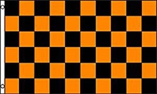 3X5 Advertising Checkered Checker Orange Black Flag 3'x5' Halloween No Fade PREMIUM Vivid Color and UV Fade BEST Garden Outdor Resistant Canvas Header and polyester material FLAG