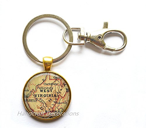 Charming Keychain West Virginia map Keychain, West Virginia map Key Ring, state map Keychain, Allegheny Mountains, A0049 Charming Keychain West Virginia map Keychain, West Virginia map Key Ring, state map Keychain, Allegheny Mountains, A0049