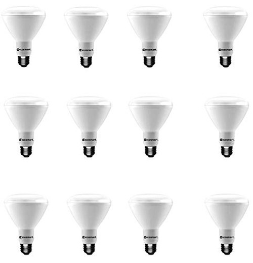 (12-Bulbs) EcoSmart 65-Watt Equivalent BR30 Dimmable LED Light Bulb, Bright White