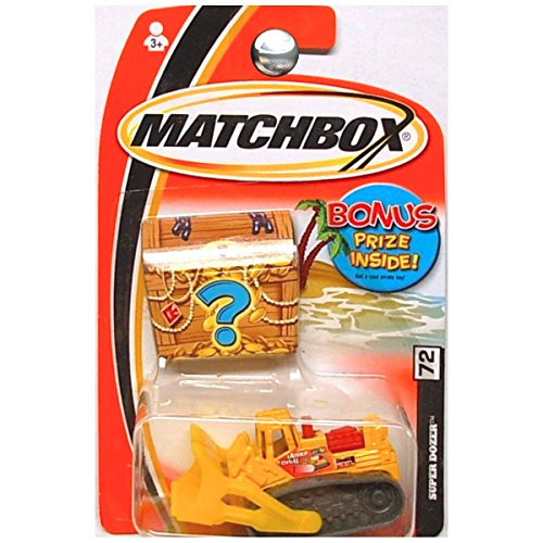 Matchbox 2005 Treasure Inside Super Dozer Construction Bulldozer Yellow Orange 72