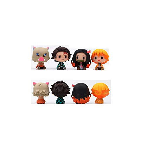 Demon Slayer Figure 4 Pieces in Set Nezuko Tanjirou Zenitsu Giyuu Inosuke Action Figure Anime Figurine for Child Gift
