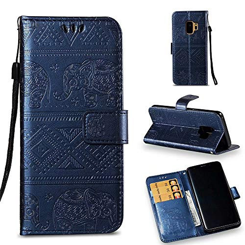 Luckyandery Galaxy J6 2018 Leather Flip Case,Galaxy J6 2018 flip case, Leather Wallet Case,Flip Case Cover with Stand Function  and  Credit Card Slots for Samsung Galaxy J6 2018,Blue