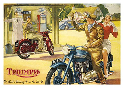 Colcards Triumph Motorcycle Greeting Card - Blank Inside - 7 x 5 Inches, multicolour, MB201