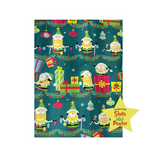 Minions Christmas Gift Wrapping Paper 20 Square Feet--1 Roll