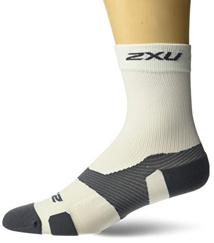 2XU Vectr Crew Sock, White/Grey, Small