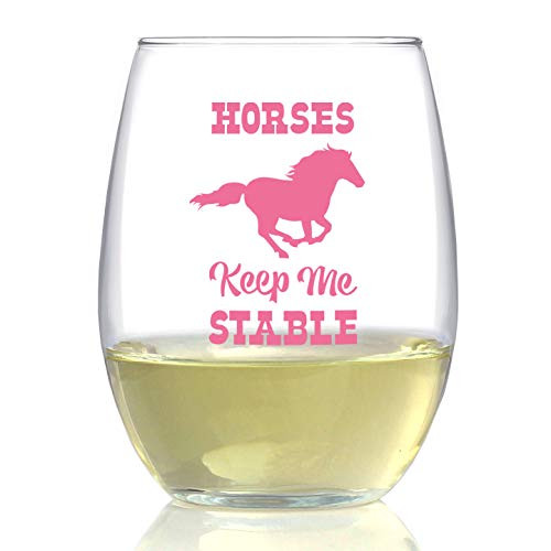 Horses Keep Me Stable - Cute Funny Stemless Wine Glass for Women and Men - Horse Gifts and Party Decor - Large - Hot Pink Horses Keep Me Stable - Cute Funny Stemless Wine Glass for Women and Men - Horse Gifts and Party Decor - Large - Hot Pink