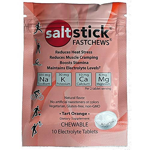 Saltstick Fastchews - Pack of 10 Chewable Electrolytes - Tart Orange