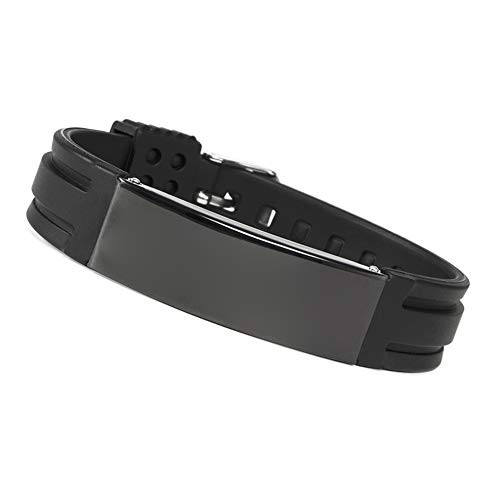 BBX JEWELRY Engravable Blank Medical Alert Bracelet Silicone Emergency Bracelet Medical Alert Waterproof