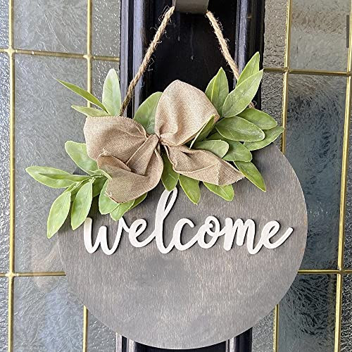 Welcome Sign Door Wreaths, Welcome Sign for Front Door, Front Door Decor Front Porch Decorations Hanging Sign, Round Wood Hanging Front Door Sign with Rope, Decorations for Home Gift Welcome Sign Door Wreaths, Welcome Sign for Front Door, Front Door Decor Front Porch Decorations Hanging Sign, Round Wood Hanging Front Door Sign with Rope, Decorations for Home Gift