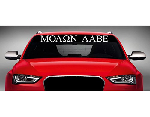 Noizy Graphics 40" x 4" Molon Labe Car Windshield Sticker Truck Window Vinyl Decal Color- Orange