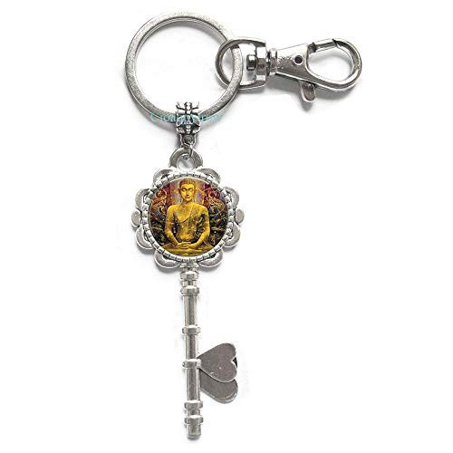 Cioaqpyirow Key Keychain for Women,Buddha Key Keychain,Yoga Key Keychain,Buddha Key Ring,Buddhist Key Keychain,Spiritual Key Keychain,Dainty Key Keychain,HO0E141