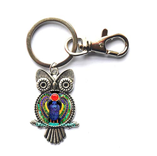 Egyptian Scarab Owl Keychain, Scarab Jewelry, Ancient Egypt Jewelry, Egyptian Jewelry, Scarab Owl Key Ring, Egyptian Scarab, Men's Scarab Owl Keychain?Q0112 -Y1- Egyptian Scarab Owl Keychain, Scarab Jewelry, Ancient Egypt Jewelry, Egyptian Jewelry, Scarab Owl Key Ring, Egyptian Scarab, Men's Scarab Owl Keychain?Q0112 -Y1-