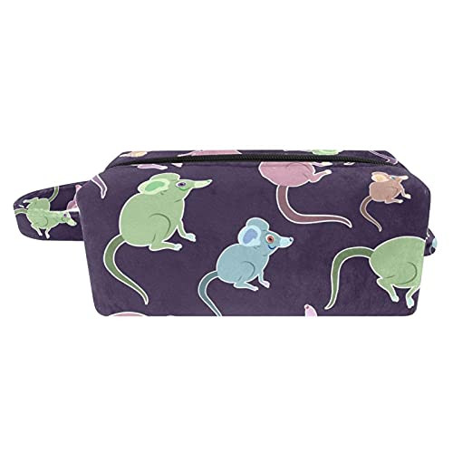 Makeup Bags for Women,Travel Toiletry Bag, Large Cosmetic Bag, cosmetic Bag Makeup Case Purple Green Blue Mice Pattern Makeup Bags for Women,Travel Toiletry Bag, Large Cosmetic Bag, cosmetic Bag Makeup Case Purple Green Blue Mice Pattern