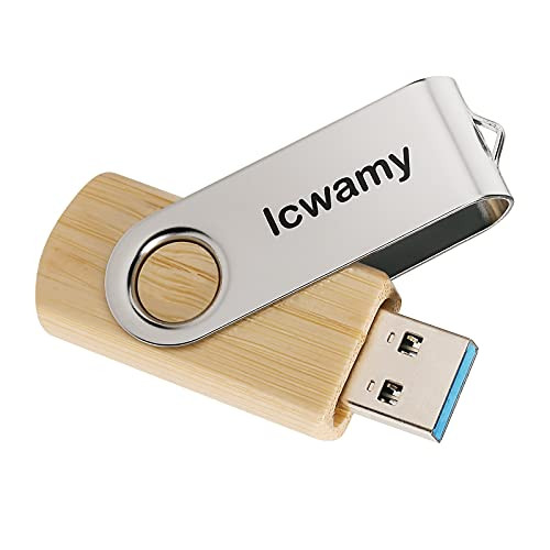lcwamy USB3.0 64GB Flash Drive with W/R Speed 55MB/100MB 3.0 64GB USB Flash Drive Bamboo USB Flash Drives 3.0 64GB USB 64GB USB3.0 Thumb Drive 64GB USB Memory Stick with Gift Box USB151