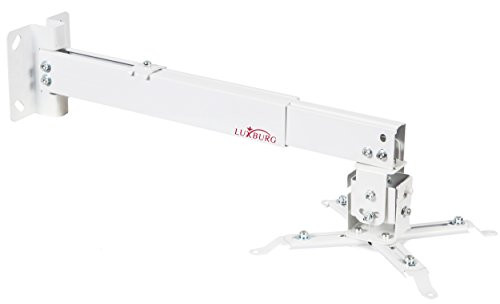 Luxburg Universal Wall/Ceiling Projector Mounting Bracket Kit 43-65 cm Holds 15kg 30 Degrees White