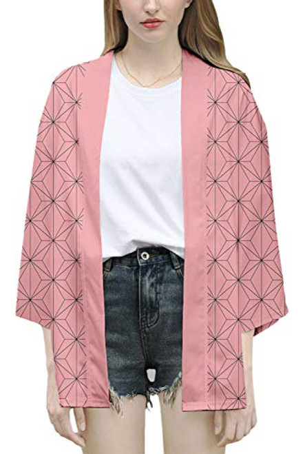 Baycon Adult Demon Slayer Kimetsu no Yaiba Kamado Nezuko Robes Cosplay Cardigan Top Jacket -Medium, Kamado Nezuko- Baycon Adult Demon Slayer Kimetsu no Yaiba Kamado Nezuko Robes Cosplay Cardigan Top Jacket -Medium, Kamado Nezuko-