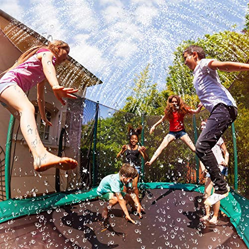 Trampoline Sprinkler, Summer Outdoor Toys Sprinkler,39 ft Backyard Water Park Sprinkler Toys for Kids  and  Adults,Trampoline Accessories,Outdoor Water Games Yard Toys