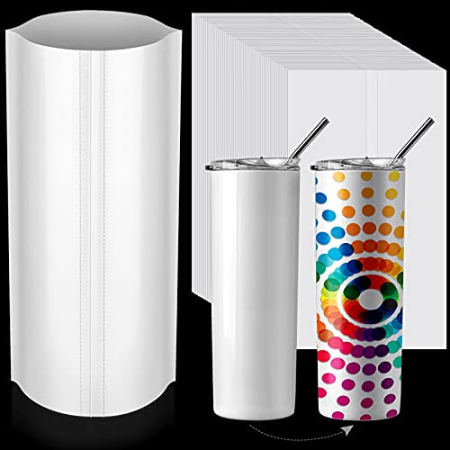 Sublimation Shrink Wrap Films 80 Pieces Heat Transfer Shrink Films Shrink Wrap Bags Shrink Wrap Sheets for Mug Water Bottle Tumblers Blanks Sublimation -White,10 x 14 Inch-