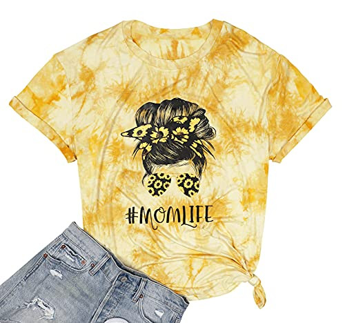Mama Shirts Women Funny Mom Life T Shirt Leopard Skull Graphic Tee Casual Short Sleeve Pullover Tops Mother's Day Present -Yellow, Medium, m- Mama Shirts Women Funny Mom Life T Shirt Leopard Skull Graphic Tee Casual Short Sleeve Pullover Tops Mother's Day Present -Yellow, Medium, m-