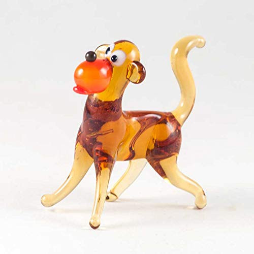 Glass Monkey Small Figurine Hand-Blown Art Collectible Figures
