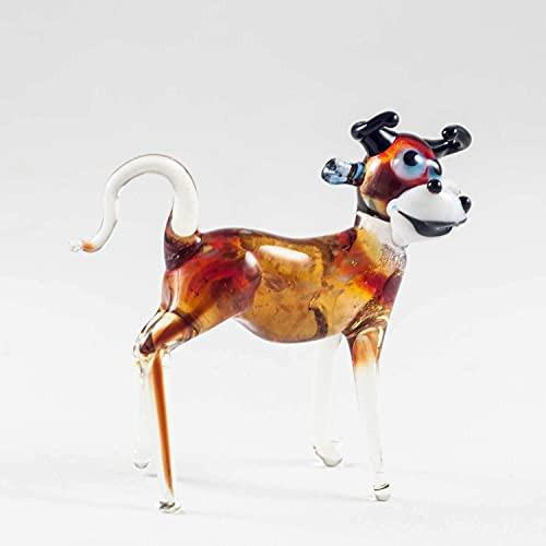 Glass Small Bull Figure Hand-Blown Art Collectible Figures