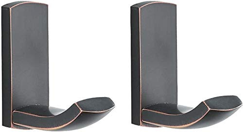 BigBig Home Oil Rubbed Bronze Towel Hooks, Bathroom Hand Coat Hook Wall Mount Antique Brass Robe Hooks Clothes Hanger 2 Pack