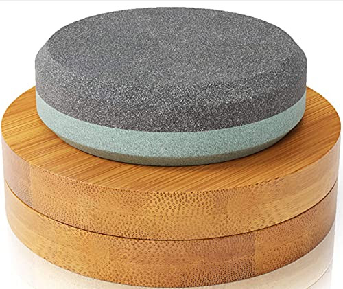 Alkaid Whetstone Puck, Ax Sharpener Tool,10CM Dual-Grit Camping Hatchet sharpening stone disk, Multipurpose Blade/Knife Whetstone/wet stone-Green-