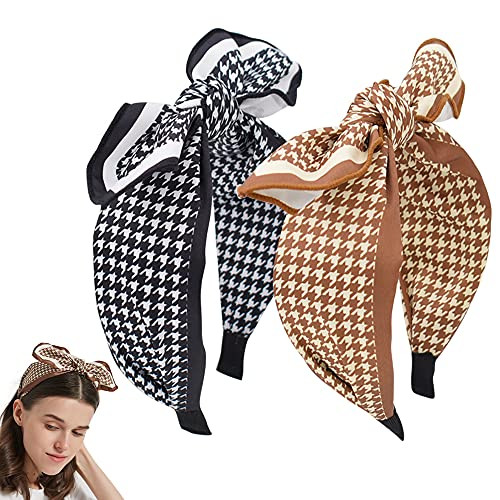 BEGOOD Bow Headband for Women 2Pcs Houndstooth Bow Knotted Headband Plaid Knot Headbands Vintage Hairbands Hoop Twist Knot Wide Hairwrap Cross Knot Turban Fashion Hair Accessories Headwear Girls BEGOOD Bow Headband for Women 2Pcs Houndstooth Bow Knotted Headband Plaid Knot Headbands Vintage Hairbands Hoop Twist Knot Wide Hairwrap Cross Knot Turban Fashion Hair Accessories Headwear Girls