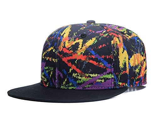 Graffiti Starry Sky Printed Dad Caps Adjustable Baseball Cap,Unisex Hip Hop Multicolor Lines Snapback Hat Trucker Hats
