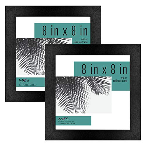 MCS, Black Woodgrain 8x8 Inch Studio Gallery Frame 2-Pack, 8 x 8