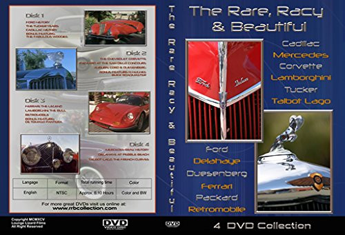 The Rare, Racy and Beautiful - 4 DVD set about Classic Cars - DVD Collection - FREE Dream Cars DVD with purchase