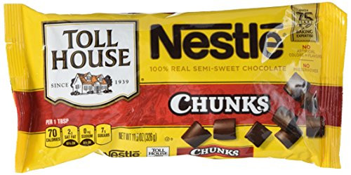 Nestle Toll House Semi Sweet Chocolate Chunk Morsels, 11.5-Ounce Packages (Pack of 12)