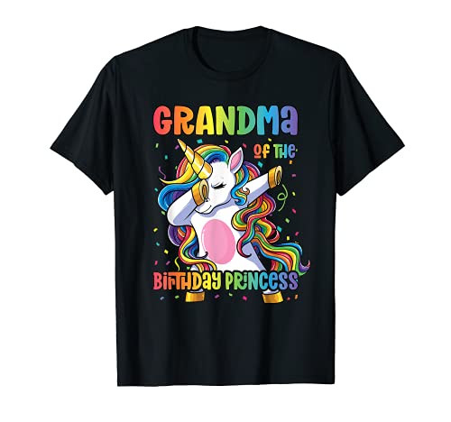 Grandma of the Birthday Princess Dabbing Unicorn Girl T-Shirt