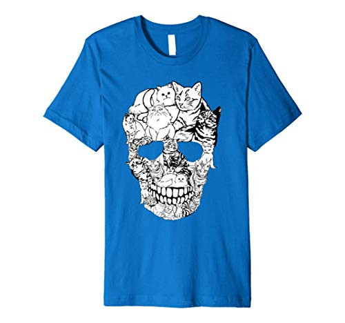 Cat Skull Shirt - Kitty Skeleton Halloween Costume Skull Cat Premium T-Shirt