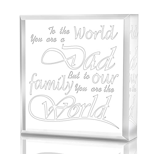 WHATSIGN Fathers Day Keepsake Gifts for Dad 4" to The World,You are a Dad,But to Our Family,You are The World Keepsake and Paperweight,Father's Day Best Gifts for Dad from Daughter Son Wife