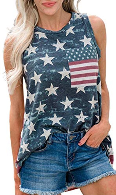 American Flag Tanks Womens 4th of July T Shirt Vintage Distressed USA Flag Shirts Patriotic Tank Tops with Pocket -Blue, XL- American Flag Tanks Womens 4th of July T Shirt Vintage Distressed USA Flag Shirts Patriotic Tank Tops with Pocket -Blue, XL-