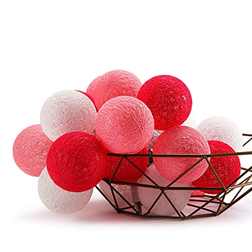 Xenomose Cotton Ball String Lights, 30 LED Warm Lighting Fairy String Lights Battery Operated Fairy Hanging Lights for Indoor Bedroom Christmas Party Wedding Festival Celebration Decoration -F- Xenomose Cotton Ball String Lights, 30 LED Warm Lighting Fairy String Lights Battery Operated Fairy Hanging Lights for Indoor Bedroom Christmas Party Wedding Festival Celebration Decoration -F-