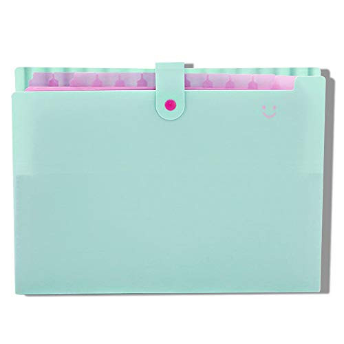 A4 Accordion Document Organizer Expanding File Folder Wallet Folder with Snap Button 12 Pockets Yellow