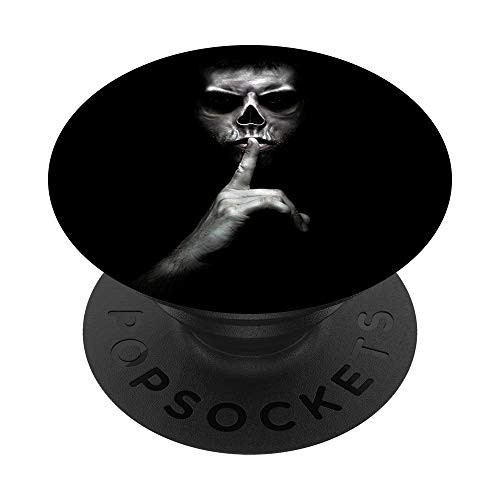 Scary Horror Halloween Shh Shadow Figure Creepy Skull PopSockets Grip and Stand for Phones and Tablets
