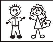 Stick Figure Family Decal - Car Decal Sticker