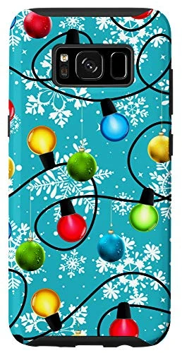 Galaxy S8 Cute Christmas String Lights Balls Pattern X-Mas Gift Case